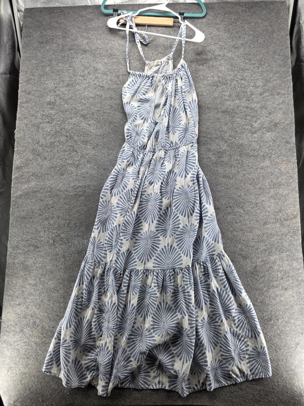 JOIE Dress Womens M Blue Long Maxi Sundress Sleeveless Strappy High Neck
